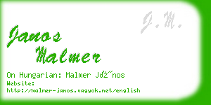 janos malmer business card